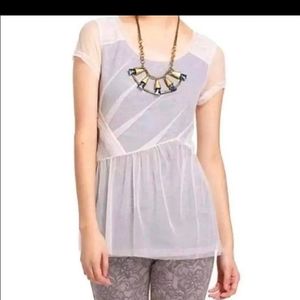 Anthropologie Meadow Rue Gray Dahlia Top- EUC, Size M